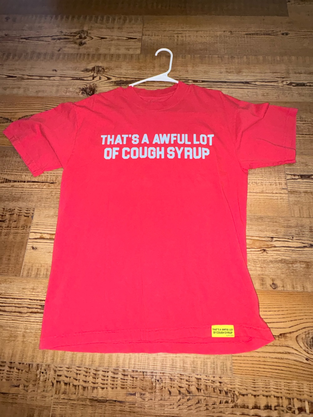 Red Graphic Tee "That's A Awful Lot Of Cough Syrup" - Men
